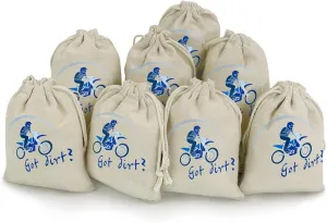 Got Dirt Bike Motorcross Racing Cute Tag Drawstring Gift Bags 8 Sets Pockets DIY Jewelry Storage Pouches Wedding Party