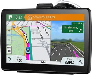 GPS Navigation for Truck RV Car, (7 INCH),Latest 2025 Map (Lifetime Updates) Turn-by-Turn Voice and Lane Guidance, Speed and Red Light Warning
