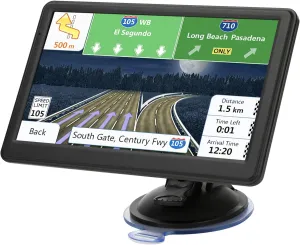 GPS Navigator for Car Truck RV, Latest 2025 Map 7-inch Touchscreen Car GPS Navigation, Real-time Voice Steering with Speed and red Light warnings/Custom Truck Routing, Free Lifetime map Updates