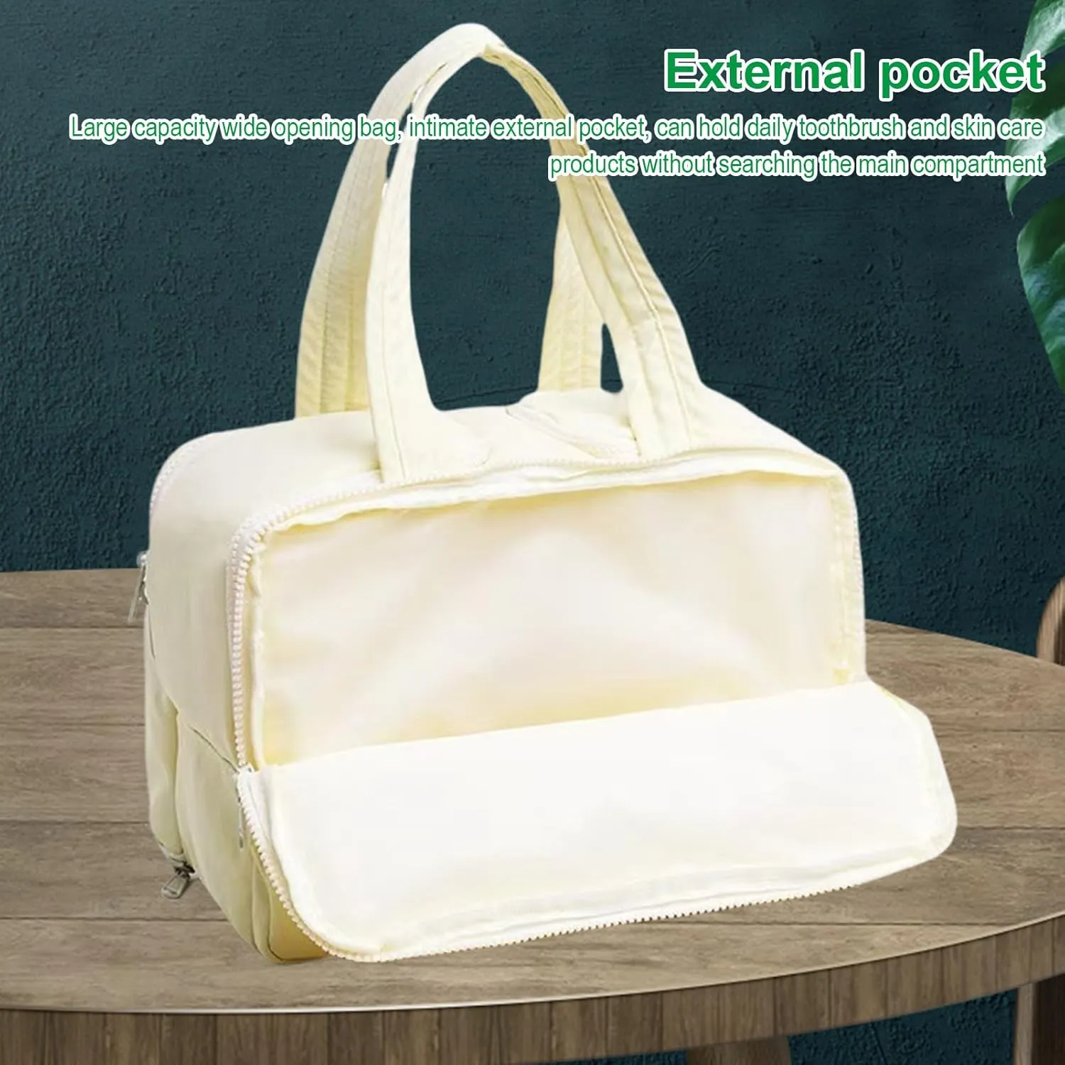 Green Large Capacity Wide-Open 4-in-1 Puffy Travel Cosmetic Bag - Waterproof, Lightweight & Multi-Functional Toiletry Organizer for Women(B)