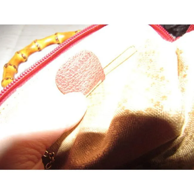 Gucci red suede & leather two-way style, purse with a detachable strap, bamboo handles, and gold equestrian accents!