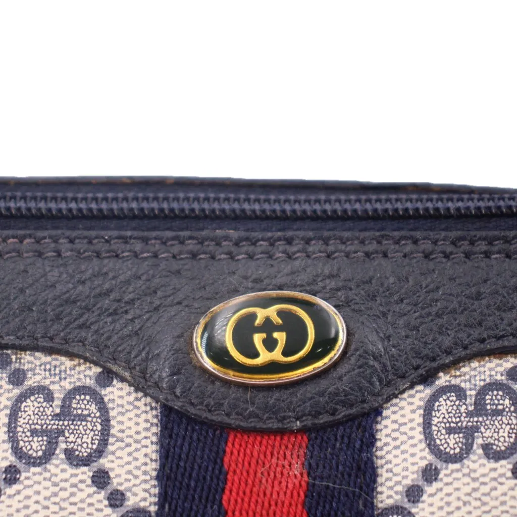 GUCCI VINTAGE GG POUCHES NAVY
