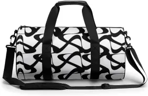 Gym Bag for Men Women Lightweight Sports Duffle Bag with Multiple Compartments Cylindrical Gym Bag for Fitness Travel And Outdoor Activities Ater Resistant Yoga Bag Training Bag Abstract Loops