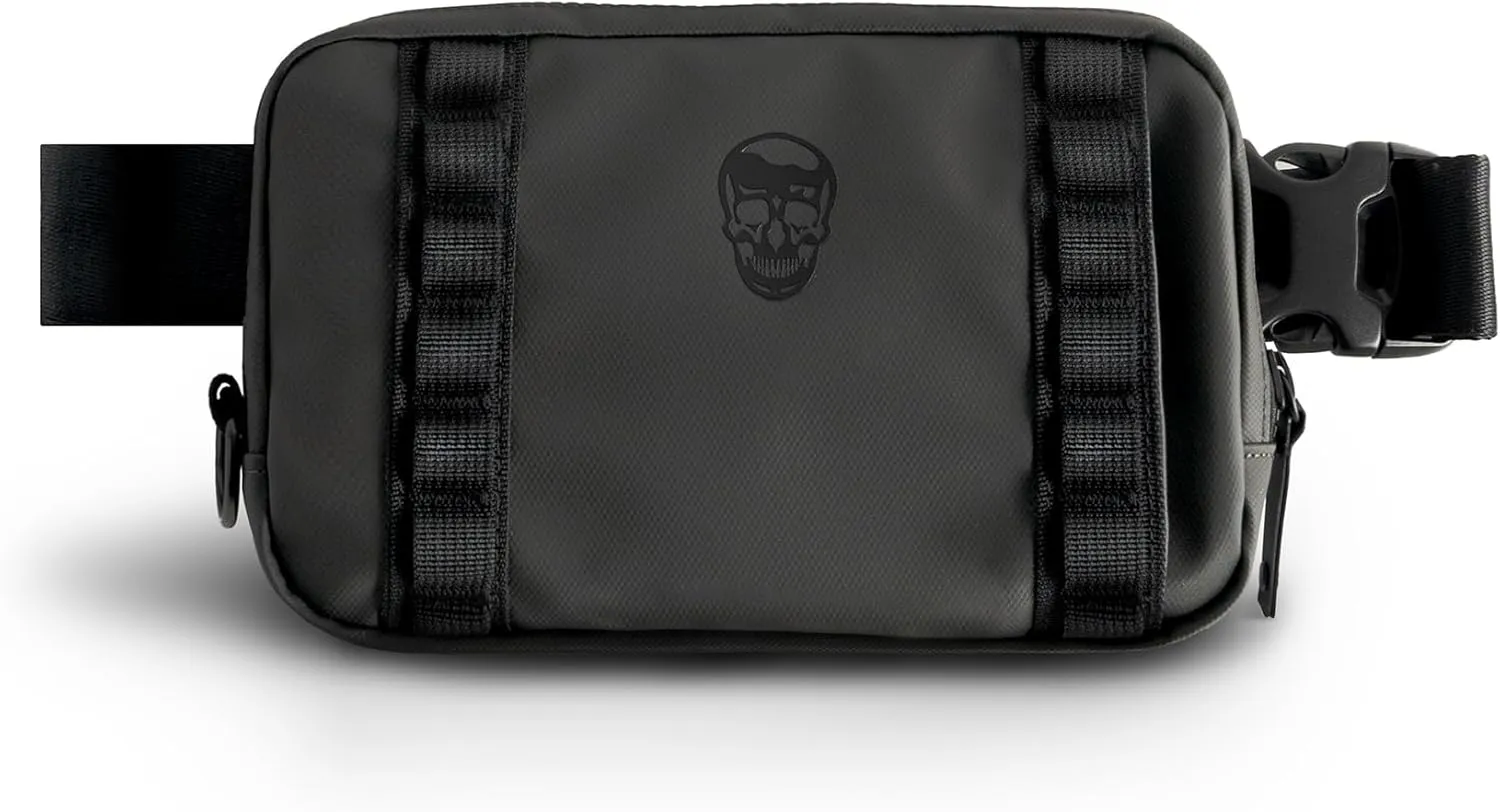 Gymreapers Gravestone Crossbody Travel Bag with Adjustable Strap Water Resistant Fanny Pack Waist Shoulder Sling Bag for Traveling, Running, and Daily Wear for Men & Women (Gunmetal)