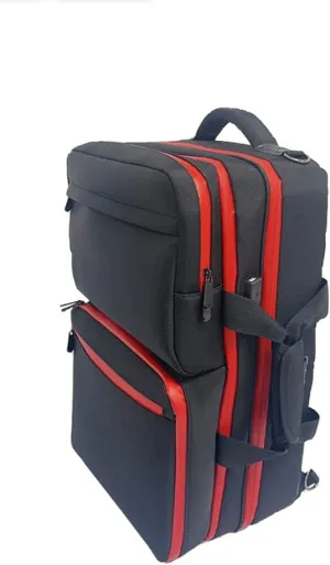 haircut cosmetic travel bag barber's mobile station tool organizer make up bag with insert tray design (red)