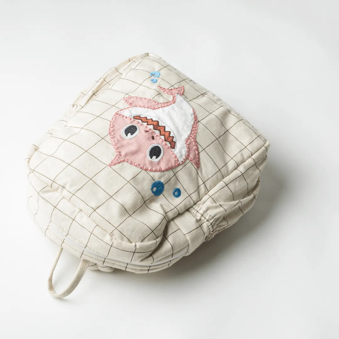 Handcrafted Pink Shark do do School Bag (Personalise)