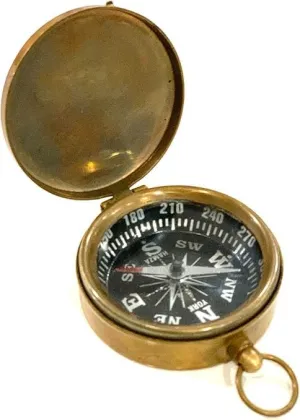 Handmade Brass Pocket Compass Best for Hiking Camping Trekking Sailing Adventure Travelling & Gifting