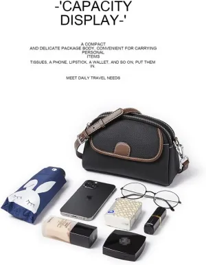 Handmade Top Grain Leather Crossbody Bag for Women With Multiple Pockets, Adjustable Strap，Fashionable & Functional