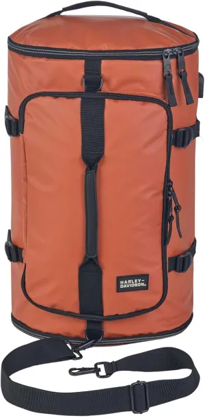 Harley-Davidson Water-Resistant Travel Hybrid Duffel Bag/Backpack - Vintage Rust