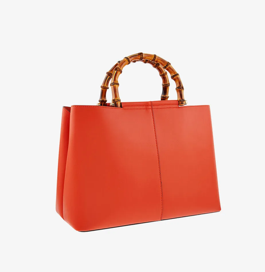 Heidi Handheld Bag with Bamboo Handles