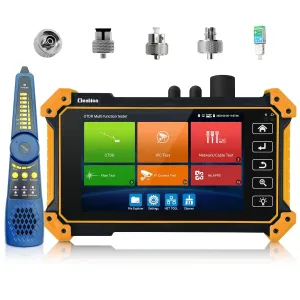 Henkion OTDR Optic Fiber Tester IP Camera Tester Wavelengh 1310/1550nm Dynamic Range 28/26dB Auto OTDR Fiber Test,Cable Test Network Tools OPM VFL LS OLS Event Map WiFi Connectors FC/UPC,SC,ST,LC