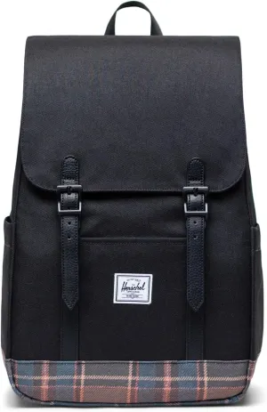 Herschel Retreat Vintage Backpack – 17L Travel, Work & College Bag, Fits 16" Laptop, Padded Straps, Water Bottle Pocket, Durable Backpack for Men & Women, Black Winter Plaid