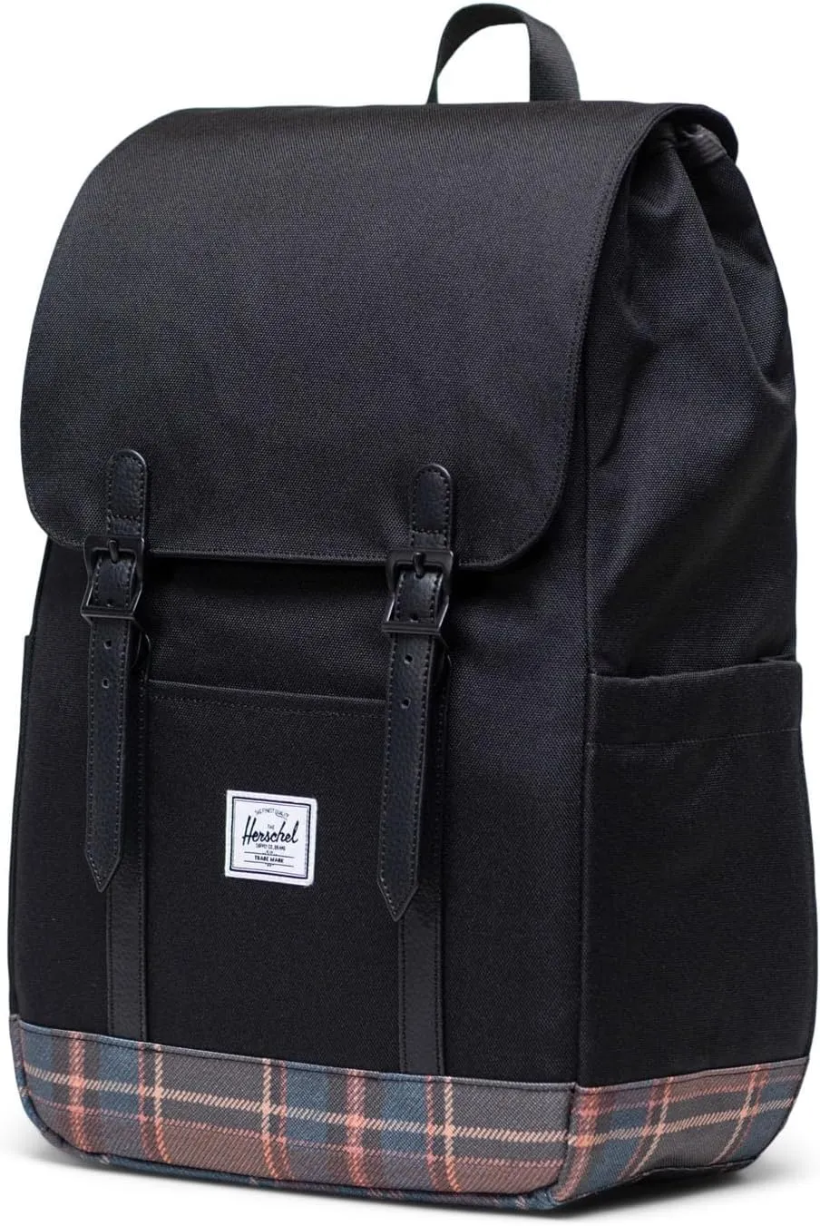 Herschel Retreat Vintage Backpack – 17L Travel, Work & College Bag, Fits 16" Laptop, Padded Straps, Water Bottle Pocket, Durable Backpack for Men & Women, Black Winter Plaid