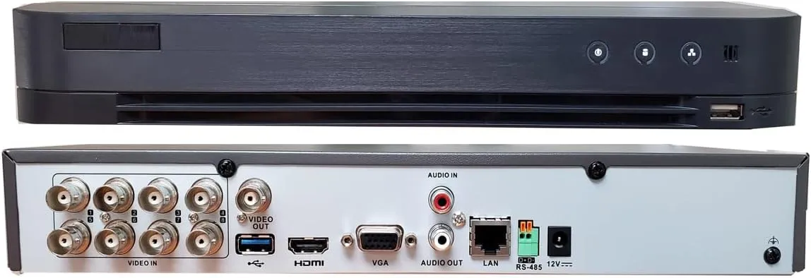 HIK 8CH 5MP DVR iDS-7208HQHI-M1/S AcuSense Series-8 Channel DVR Supports 5MP HD-TVI CVI AHD HD Analog Coax   up to 4 IP Channels H.265  Compatible with Hikvision Hik-Connect APP (No HDD Included)