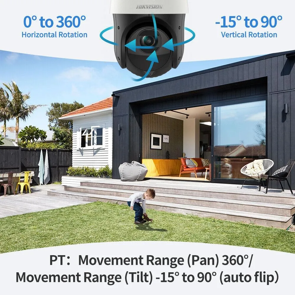 HIKV DS-2DE4425IW-DE(T5) 4MP Outdoor PTZ Speed Dome PoE IP Camera with 25x Optical Zoom(4.8~120mm Lens), Face Capture, Smart VCA, DarkFighter, 328ft IR Night Vision, WDR, Compatible with Hikvision