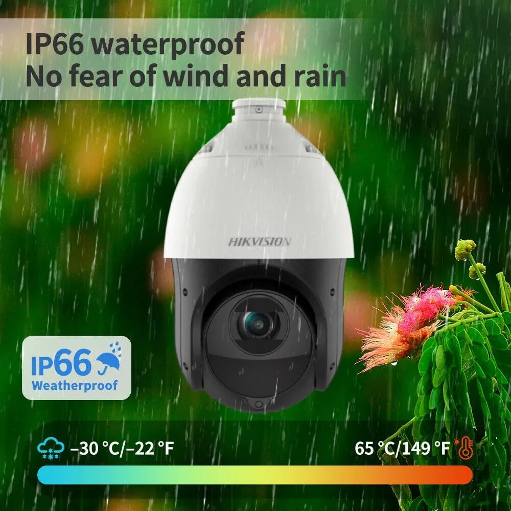 HIKV DS-2DE4425IW-DE(T5) 4MP Outdoor PTZ Speed Dome PoE IP Camera with 25x Optical Zoom(4.8~120mm Lens), Face Capture, Smart VCA, DarkFighter, 328ft IR Night Vision, WDR, Compatible with Hikvision
