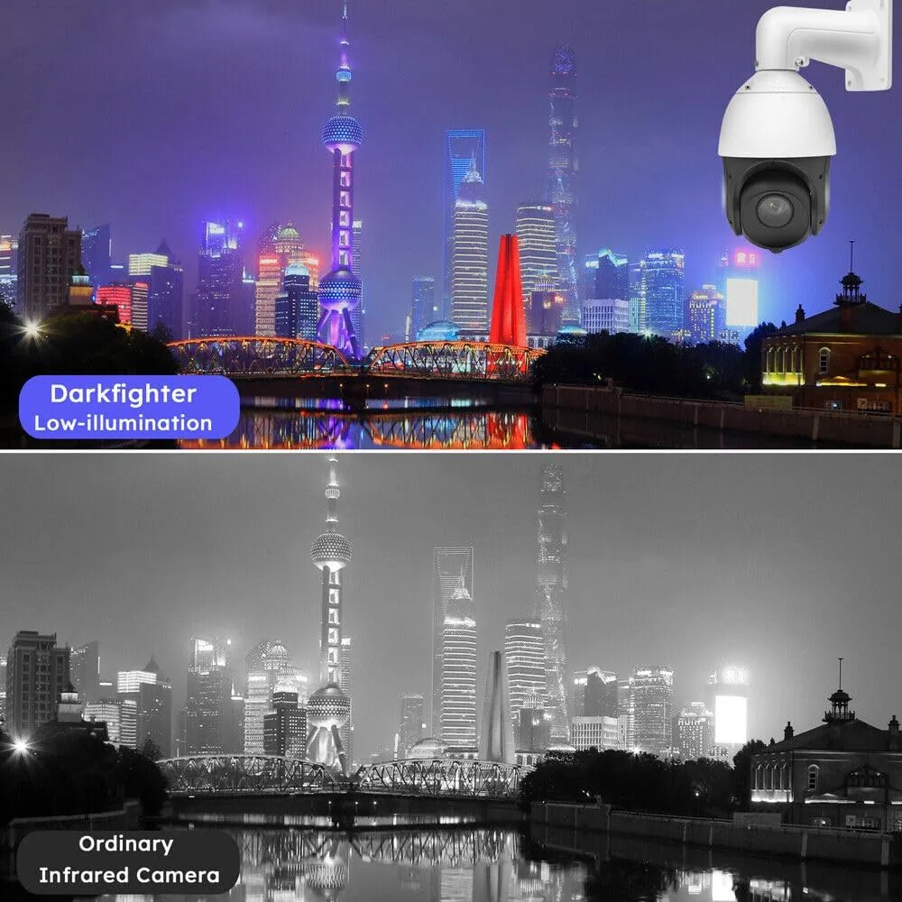 HIKV DS-2DE4425IW-DE(T5) 4MP Outdoor PTZ Speed Dome PoE IP Camera with 25x Optical Zoom(4.8~120mm Lens), Face Capture, Smart VCA, DarkFighter, 328ft IR Night Vision, WDR, Compatible with Hikvision