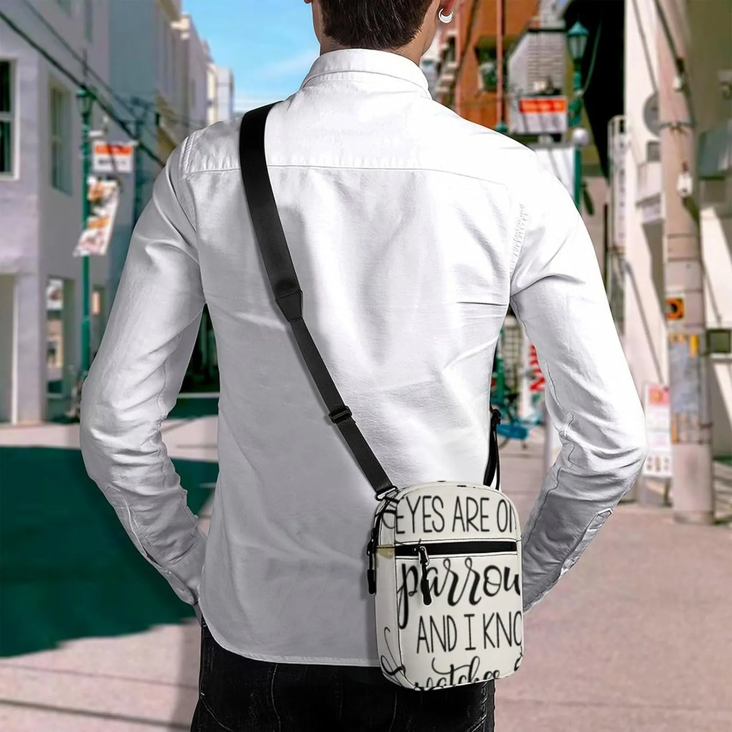 'His Eyes Are on The Sparrow Crossbody Bag Small Shoulder Bag Waterproof, Lightweight And Convenient