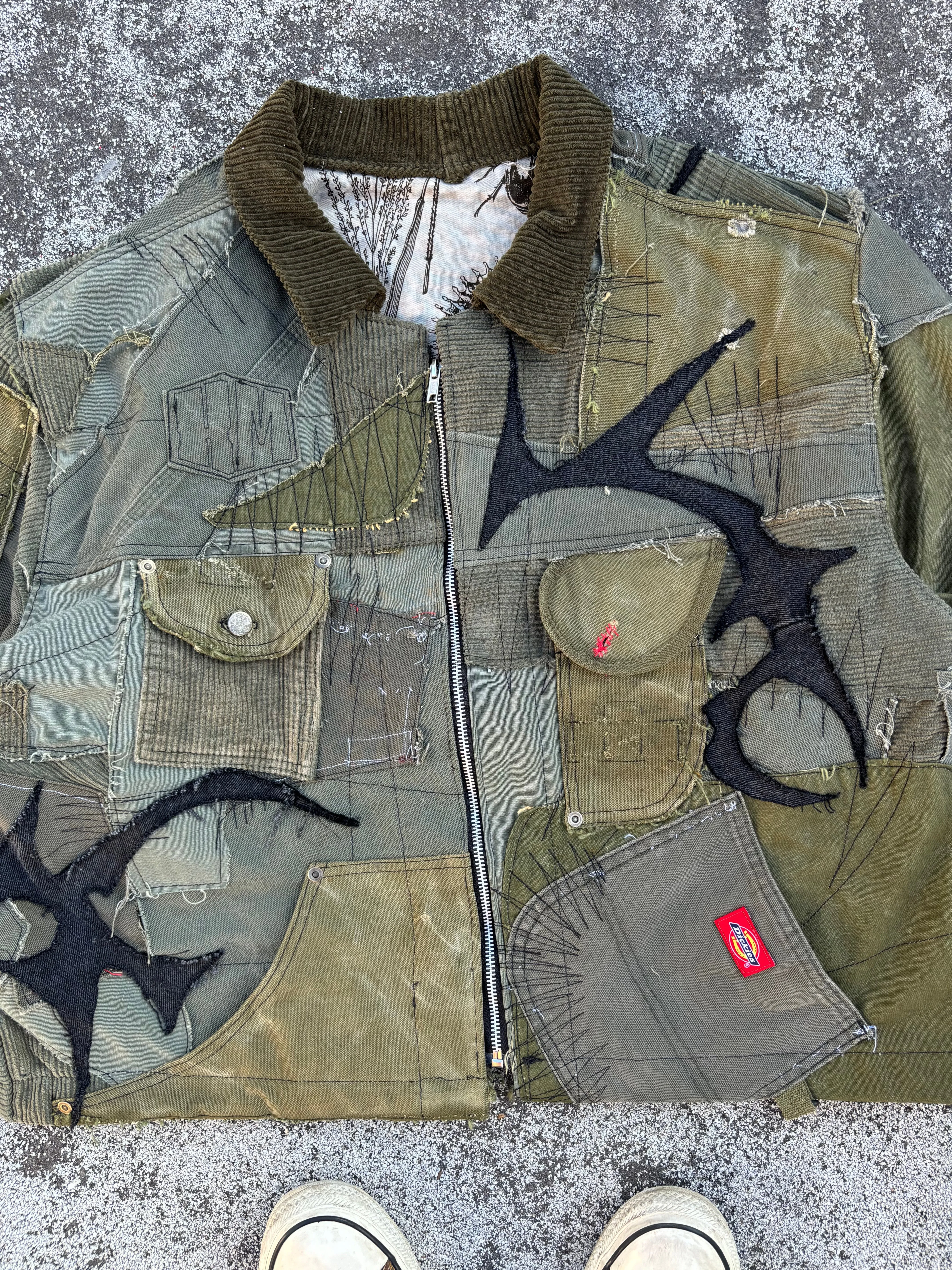 HIVE.MENTALITY Tribal patchwork military jacket