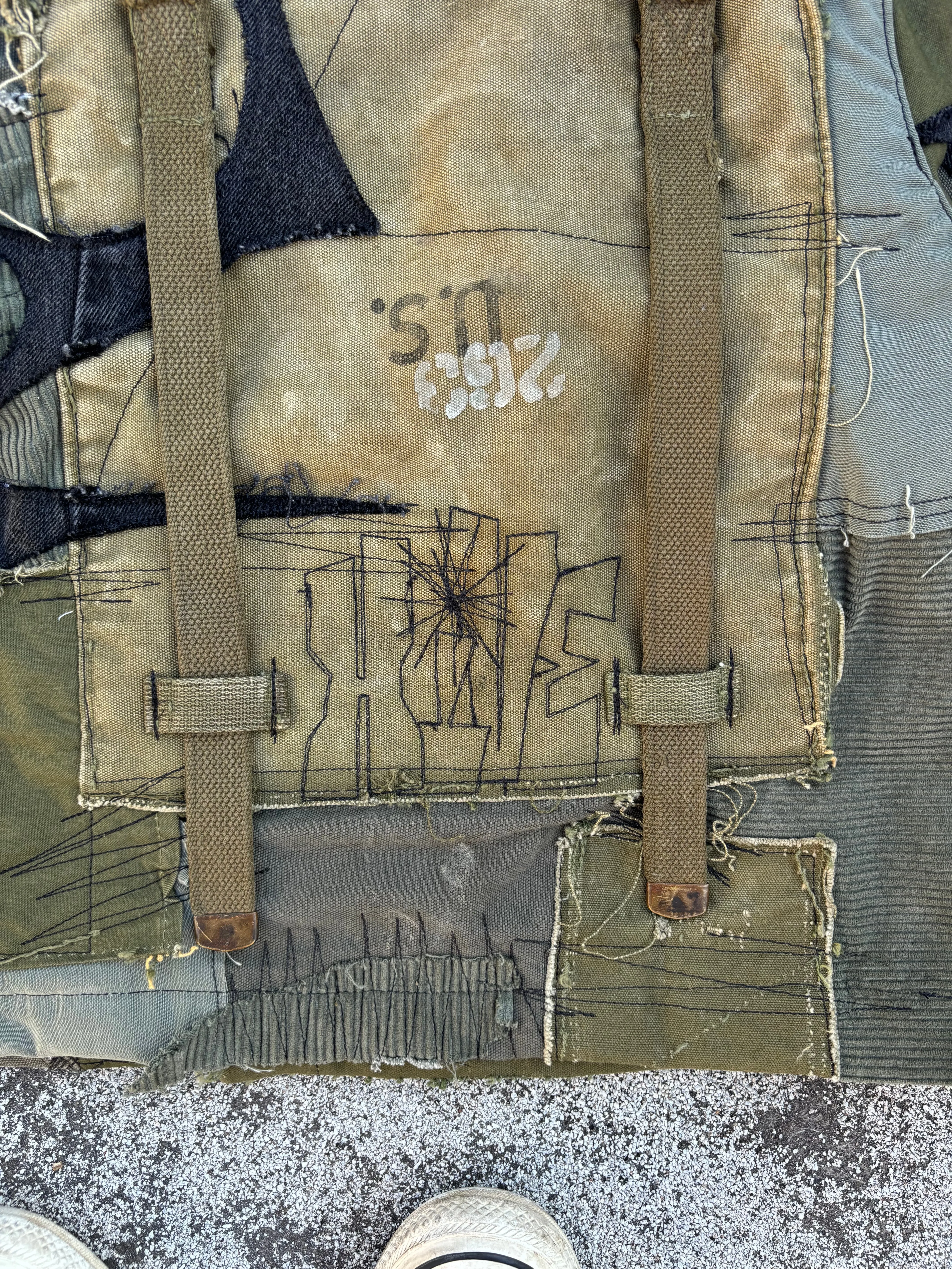 HIVE.MENTALITY Tribal patchwork military jacket