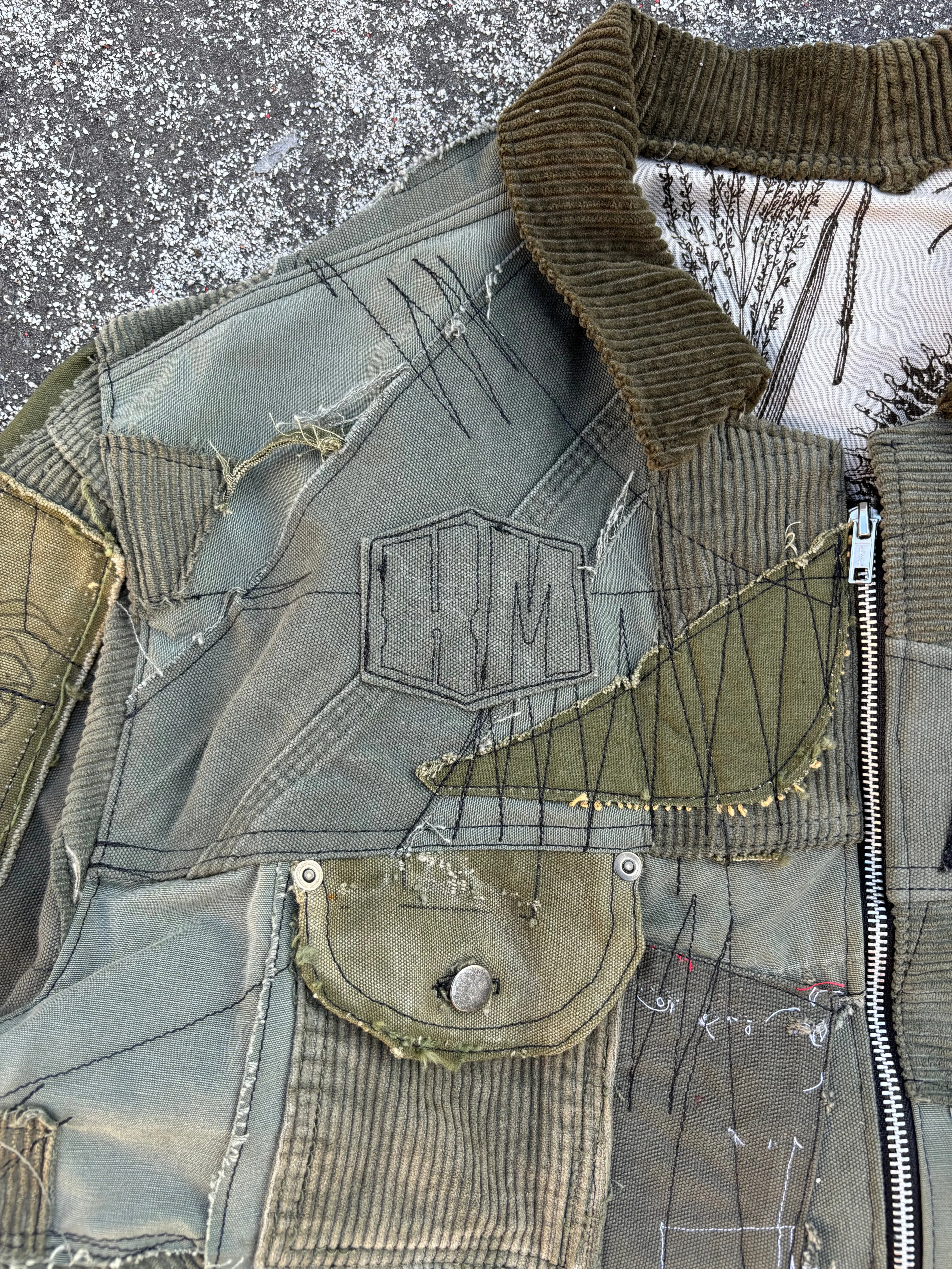 HIVE.MENTALITY Tribal patchwork military jacket