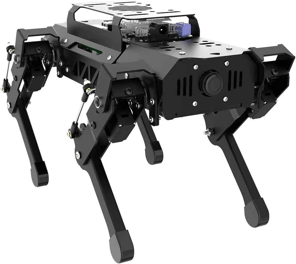 HIWONDER Quadruped Robot for RaspberryPi 5 ROS2 ROS1 Open Source AI Vision Smart Robot Dog for Adults and Teens, PuppyPi Advanced & RPi5 4GB
