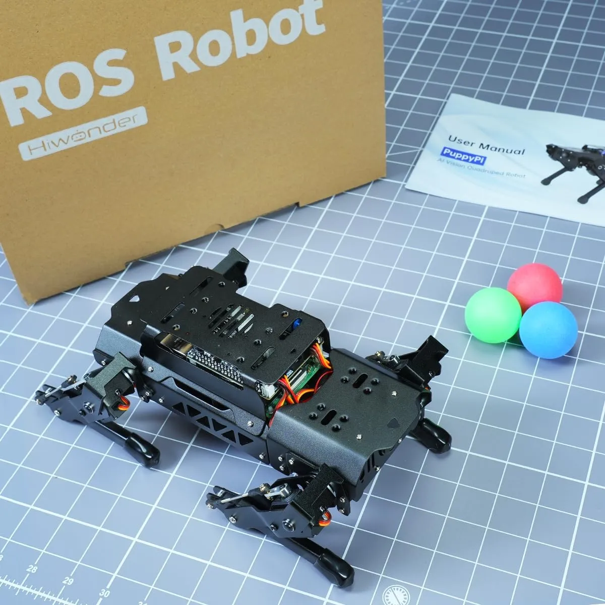 HIWONDER Quadruped Robot for RaspberryPi 5 ROS2 ROS1 Open Source AI Vision Smart Robot Dog for Adults and Teens, PuppyPi Advanced & RPi5 4GB