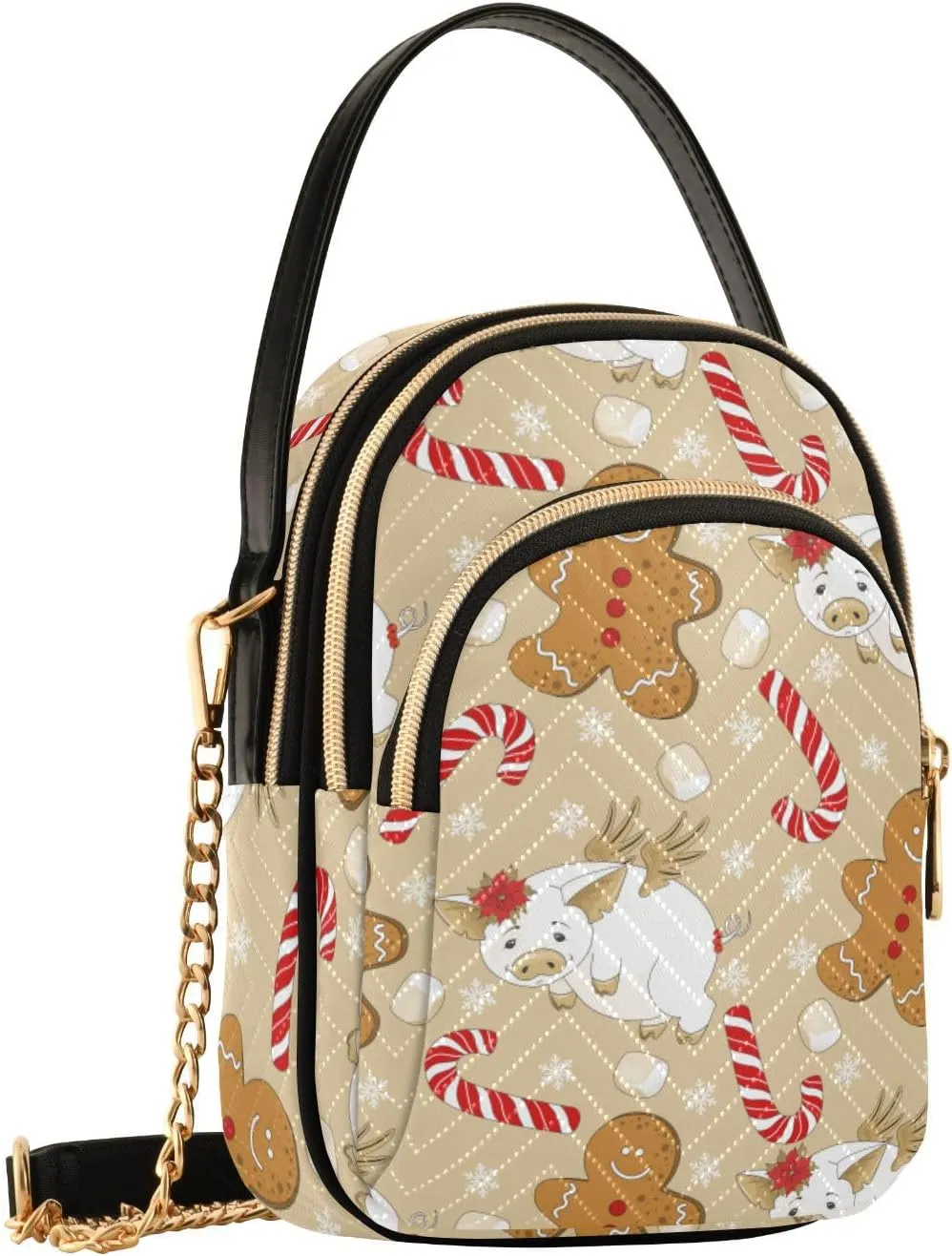Holiday Festive Cell Phone Purse Crossbody Handbag Durable Shoulder Bag Travel Pouch