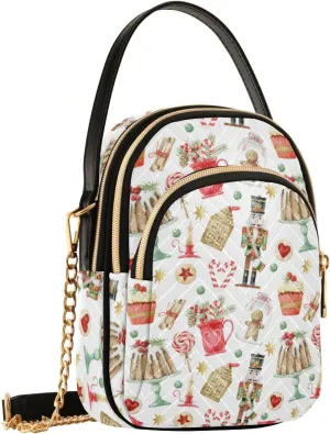 Holiday Festive Cell Phone Purse Crossbody Handbag Durable Shoulder Bag Travel Pouch