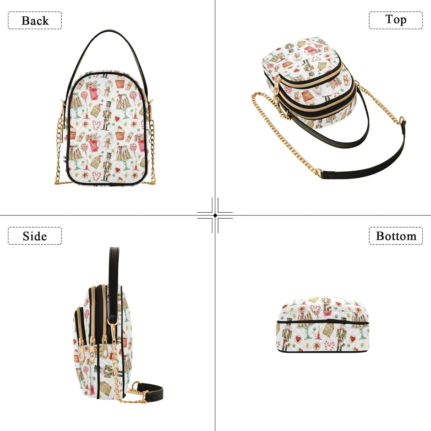 Holiday Festive Cell Phone Purse Crossbody Handbag Durable Shoulder Bag Travel Pouch