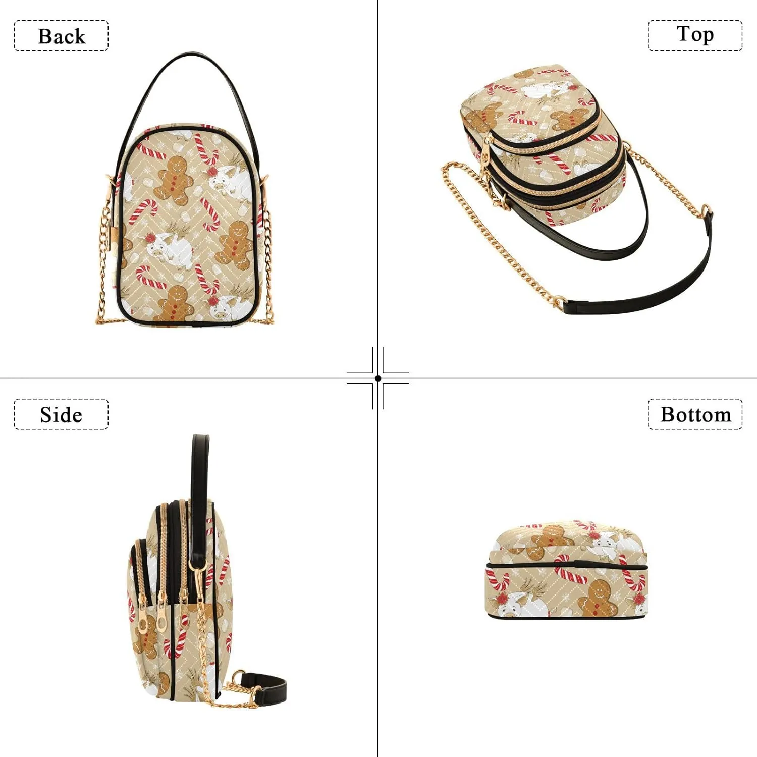 Holiday Festive Cell Phone Purse Crossbody Handbag Durable Shoulder Bag Travel Pouch