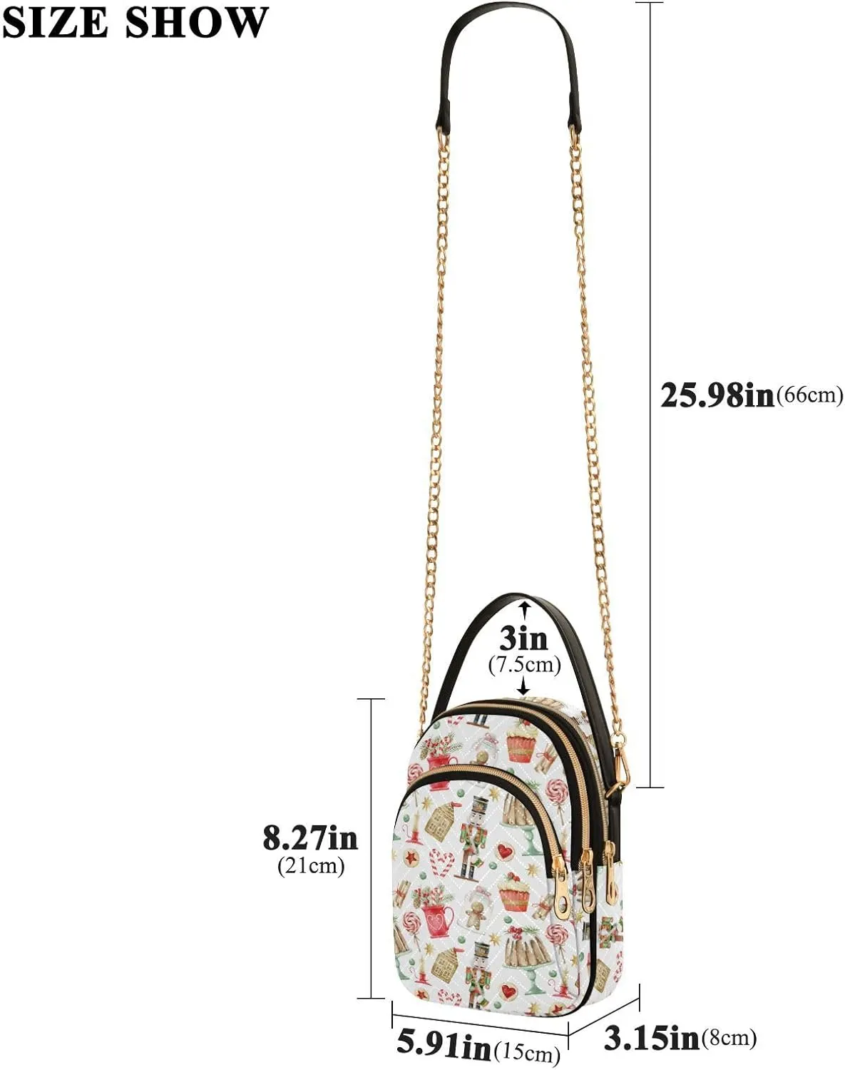 Holiday Festive Cell Phone Purse Crossbody Handbag Durable Shoulder Bag Travel Pouch
