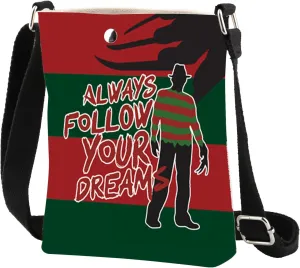 Horror Crossbody Bag Horror Movie Fans Gifts Scary Killer Gifts Always Follow Your Dream Crossbody Shoulder Bag