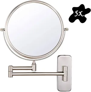 Household Bathroom Mirror, Double Expand Wall Mounted Cosmetic Mirror, 360-Rotated Portable, Makeup Apply, Contacts, Shaving