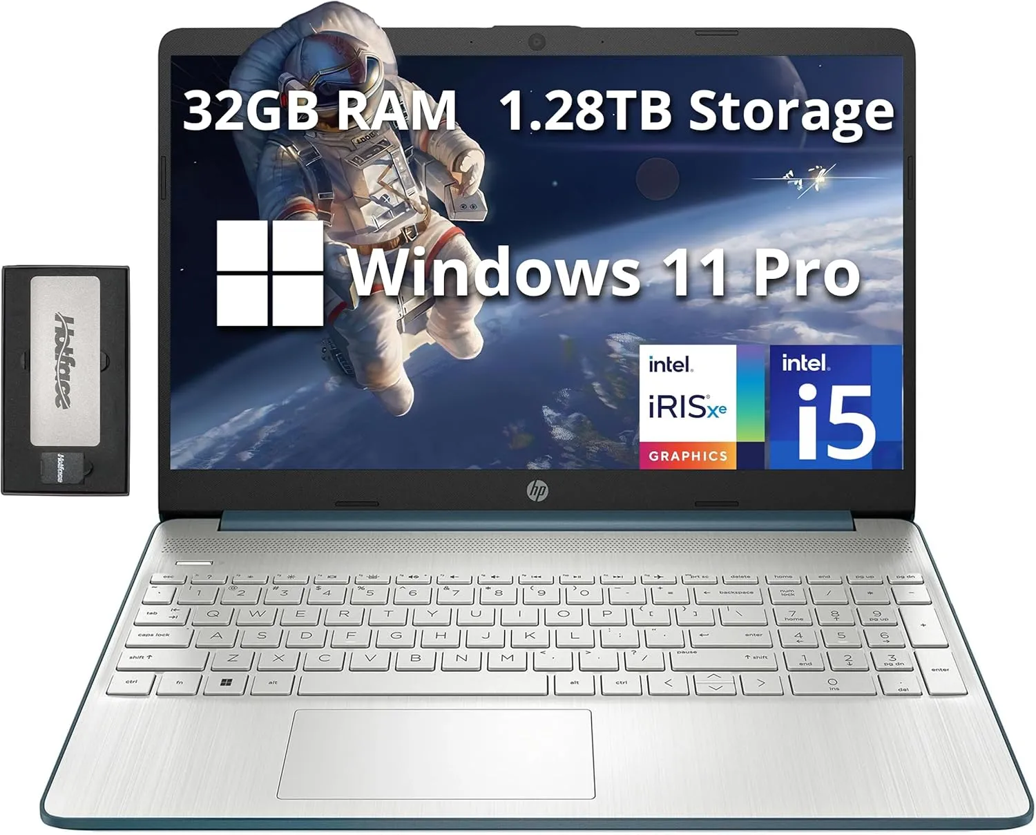 HP 15.6" Anti-Glare FHD Business Laptop, Intel i5-1235U, 32GB RAM, 1.28TB Storage(1TB SSD 288GB Docking Station Set), Intel Iris Xe Graphics, Number Pad, 720p Webcam, Win 11 Pro, Spruce Blue