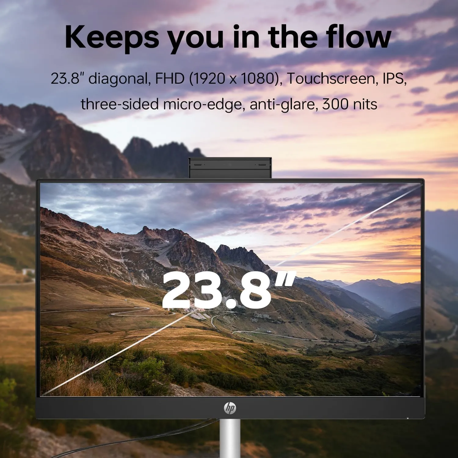 HP 24 i5 All-in-One Desktop, 23.8" FHD Touchscreen, 10-Core 13th i5 Processor, 64GB RAM, 2TB SSD, True Vision 1080p Webcam   Integrated Microphones, Wired KB & M, Bundle with Adata 512GB Mobile SSD