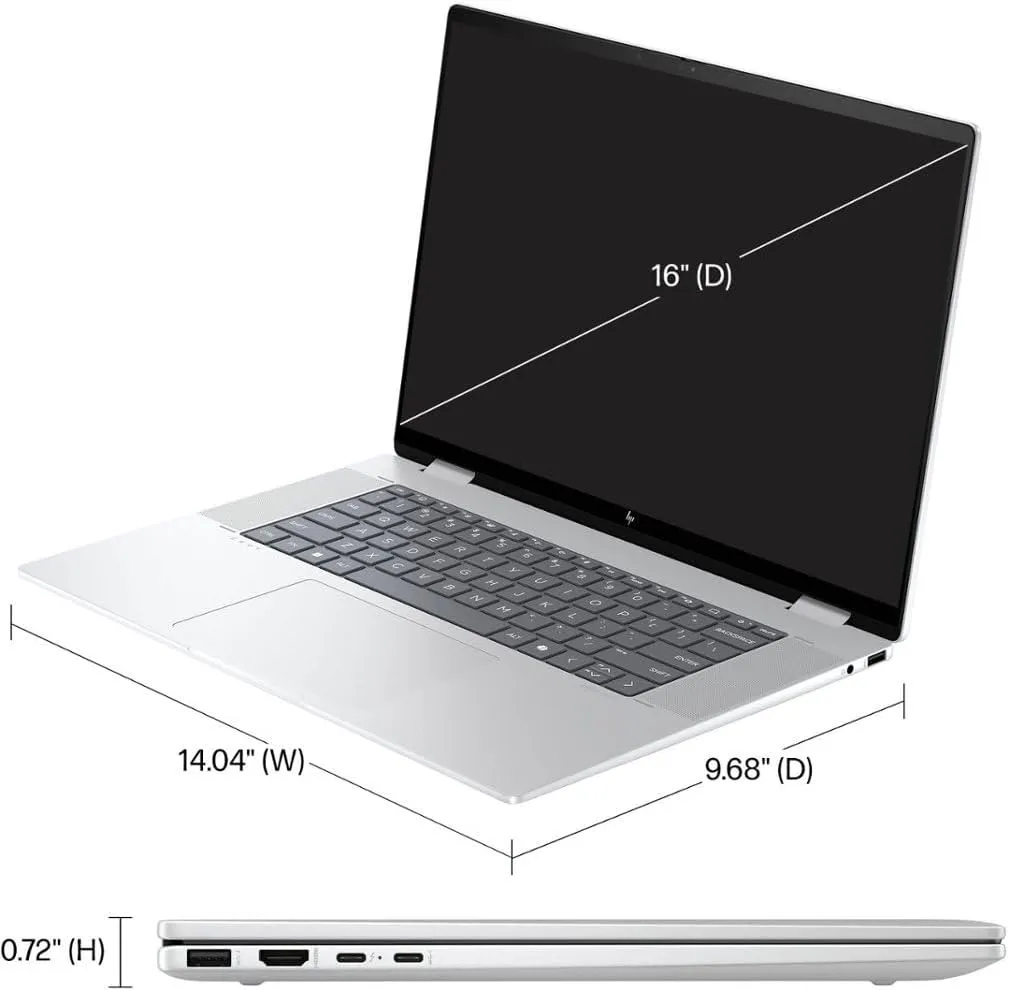HP Envy x360 2-in-1 16" WUXGA (1920x1200) IPS Touchscreen Laptop | Intel Ultra 7 155U 12-Core | Intel Iris Xe Graphics | Backlit Keyboard | Thunderbolt 4 | Wi-Fi 6E | 16GB LPDDR5 1TB SSD | Win11 Home