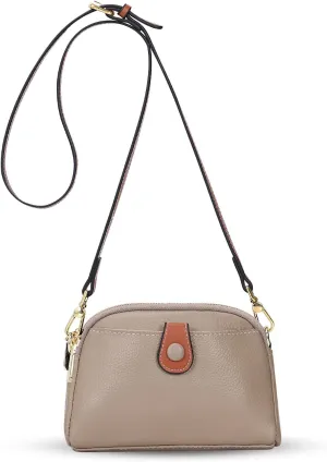 HUA ANGEL Small Crossbody Bag for Women, Lightweight Leather Mini Shoulder Bag Travel Cellphone Pouch Satchel Bag with Strap