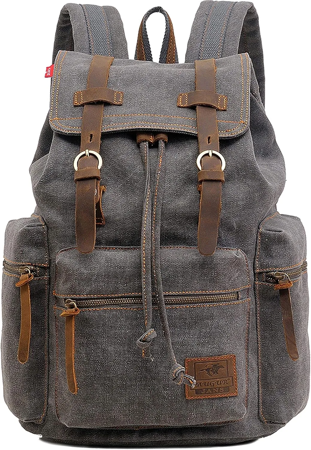 HuaChen Vintage Canvas Backpack, Large Capacity Travel Rucksack for Men Women,Hiking, Camping, School, and Outdoor Activities