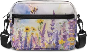 HUGS IDEA Canvas Crossbody Bag for Women Shoulder Bag with Zipper Pockets Cell Phone Bag