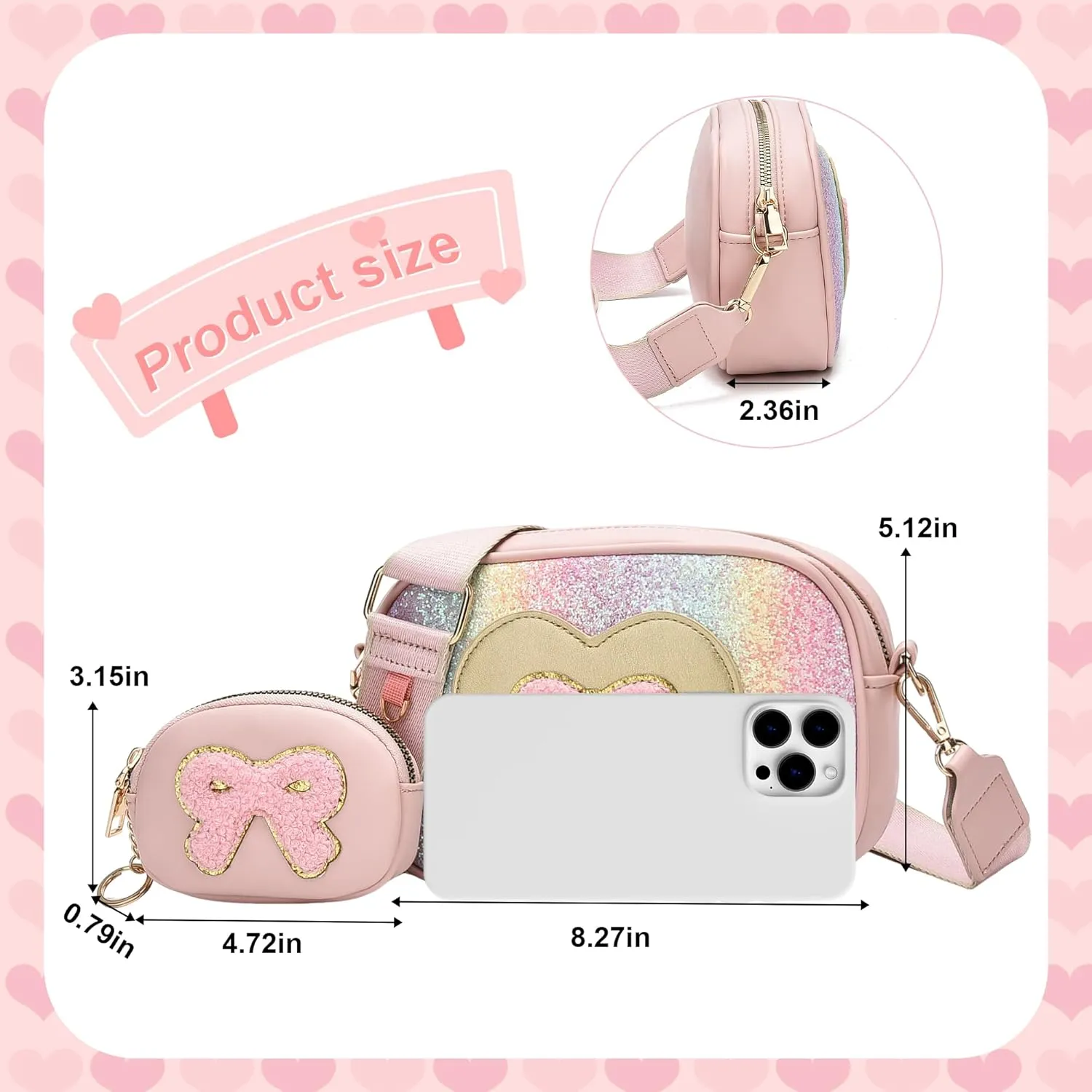 I IHAYNER 3 4 5 6 7 8 9 10 Year Old Girl Birthday Gifts Kids Purse Toddler Little Girls Purse Women Crossbody Bag for Girls