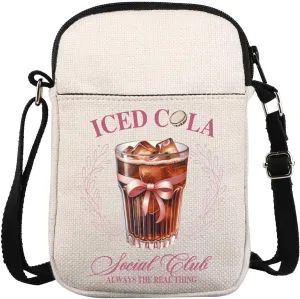 Iced Drink Social Club Crossbody Bag Coquette Soda Messenger Bag Ices Drinking Lovers Gift Soda Gift Soft Girlie Drink Gift