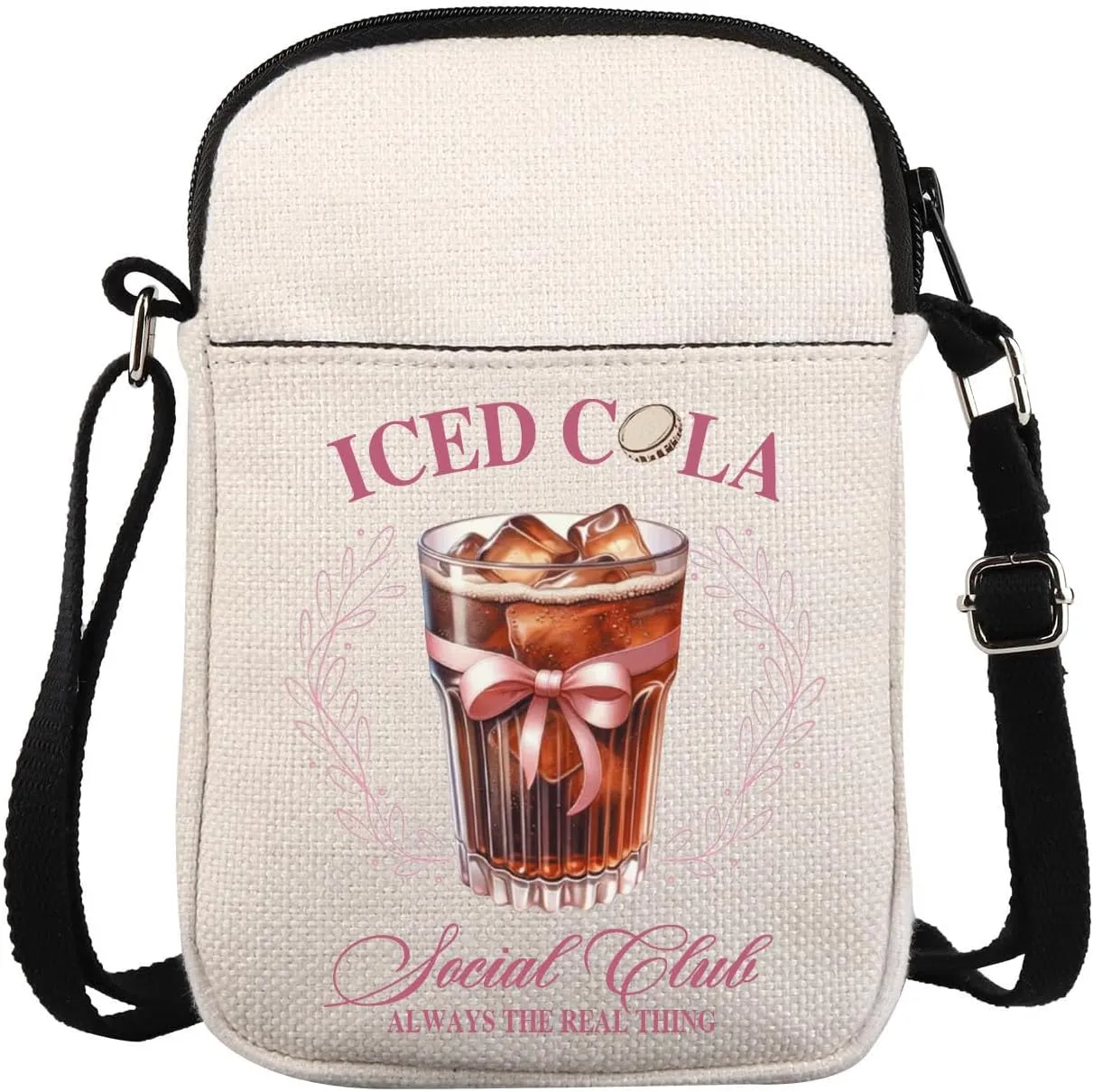 Iced Drink Social Club Crossbody Bag Coquette Soda Messenger Bag Ices Drinking Lovers Gift Soda Gift Soft Girlie Drink Gift