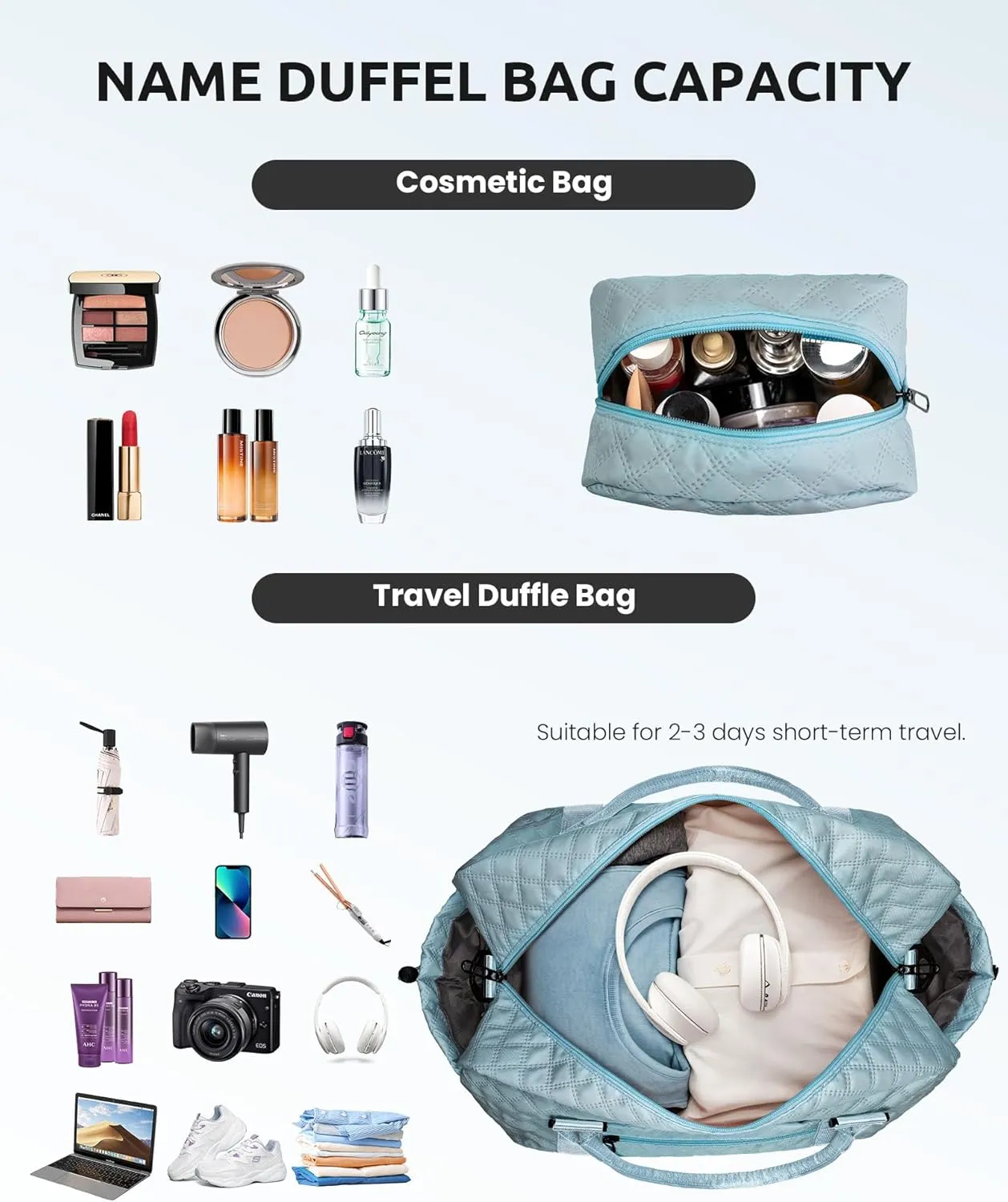 Initial Gifts, Personalized Weekender Bag with Shoulder Strap, Monogram Overnight Bag for Women Wet Pocket, Letter Travel Bag with Makeup Bag Gifts for Family Birthday Gifts (Letter Z)