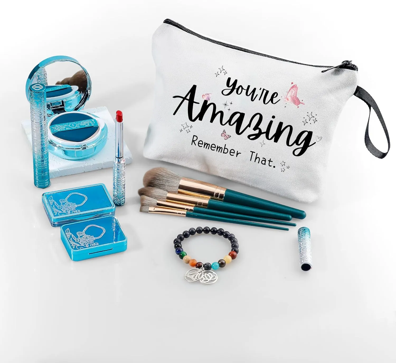 Inspirational Cosmetic Bag - 'You Are Amazing' Positive Affirmation Gifts for Teen Girls & Women