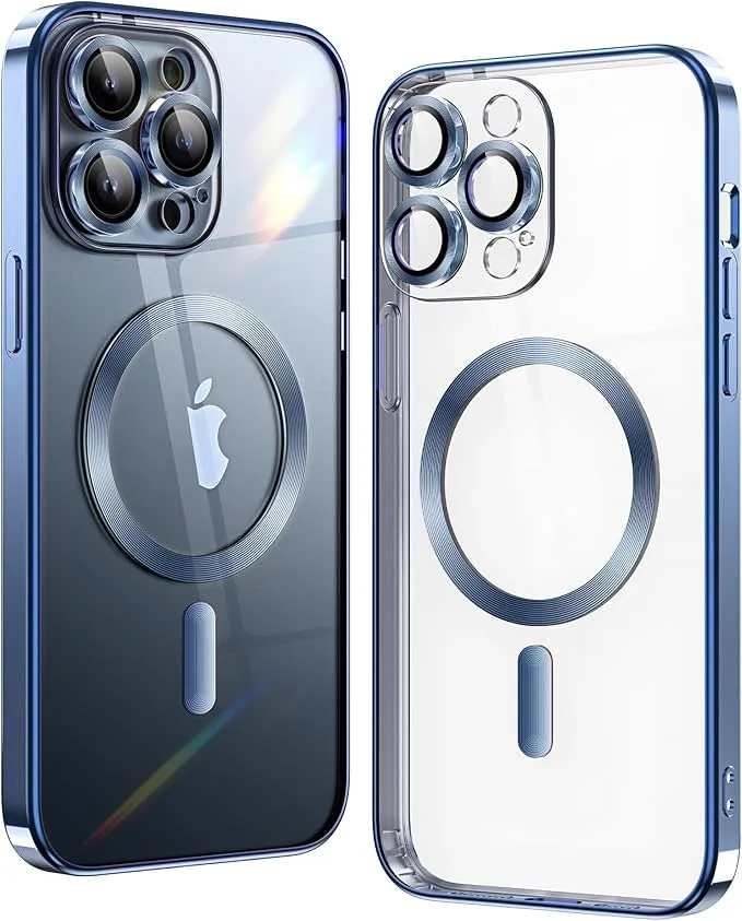 iPhone 11 Pro Blue Electro MagSafe Case With Camera Glass Protection