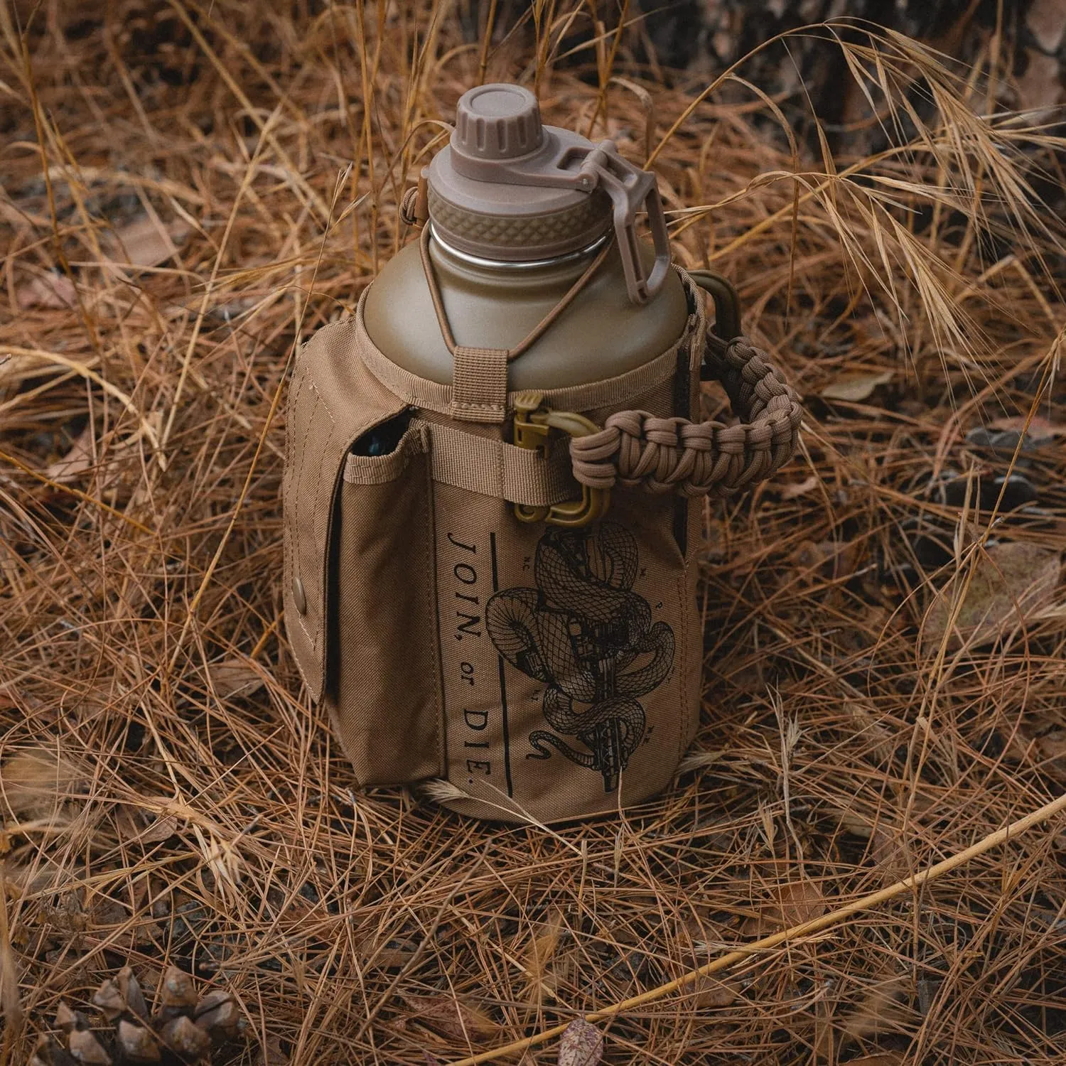 Iron InfideI Battle Bottle Sleeve - 64 oz and 32 oz Water Bottle Sleeve Only for Half Gallon 1L Steel Water Bottle | Rugged Cover with Molle for Versatile Design with Storage for Phone, Wallet & Keys