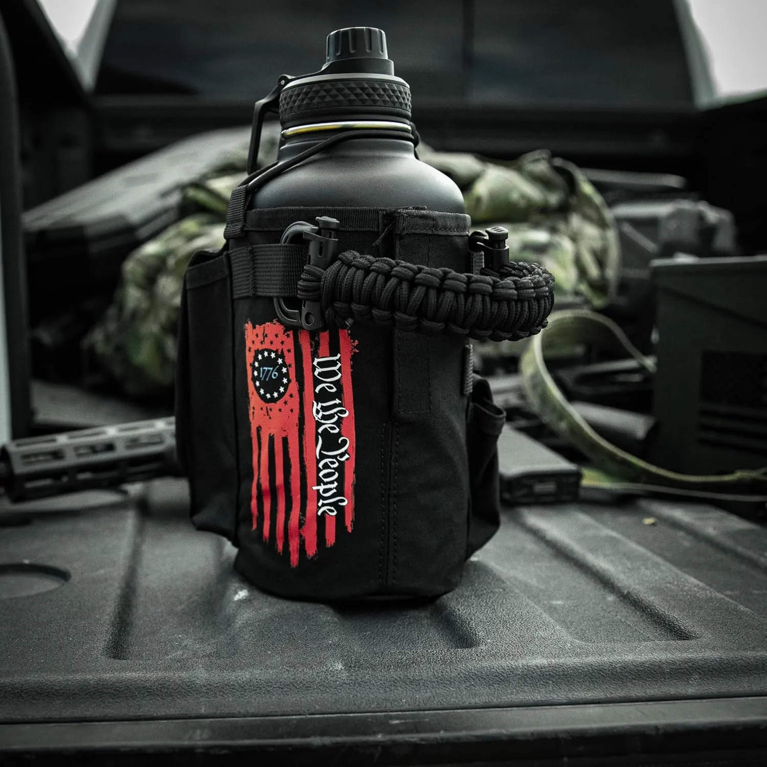 Iron InfideI Battle Bottle Sleeve - 64 oz and 32 oz Water Bottle Sleeve Only for Half Gallon 1L Steel Water Bottle | Rugged Cover with Molle for Versatile Design with Storage for Phone, Wallet & Keys