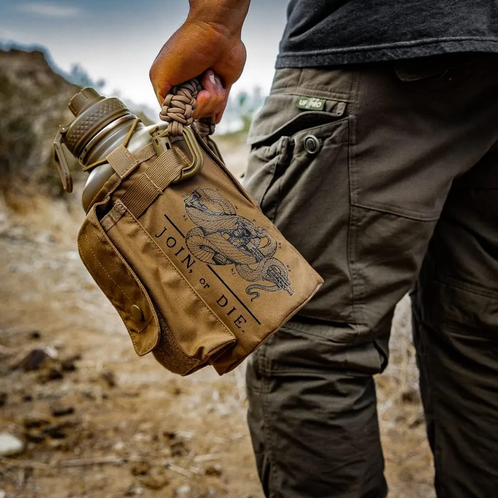 Iron InfideI Battle Bottle Sleeve - 64 oz and 32 oz Water Bottle Sleeve Only for Half Gallon 1L Steel Water Bottle | Rugged Cover with Molle for Versatile Design with Storage for Phone, Wallet & Keys