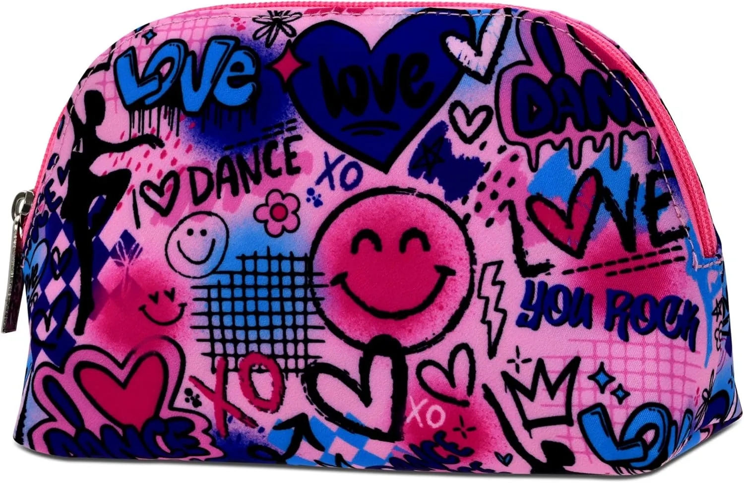 iscream   Corey Paige 8.25" x 5" Fully Lined Wide Zipper Opening Cosmetic Bag - Love to Dance